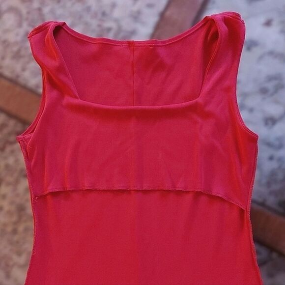 Vtg Le Château red square neck slinky ribbed bodycon midi dress - Picture 11 of 16